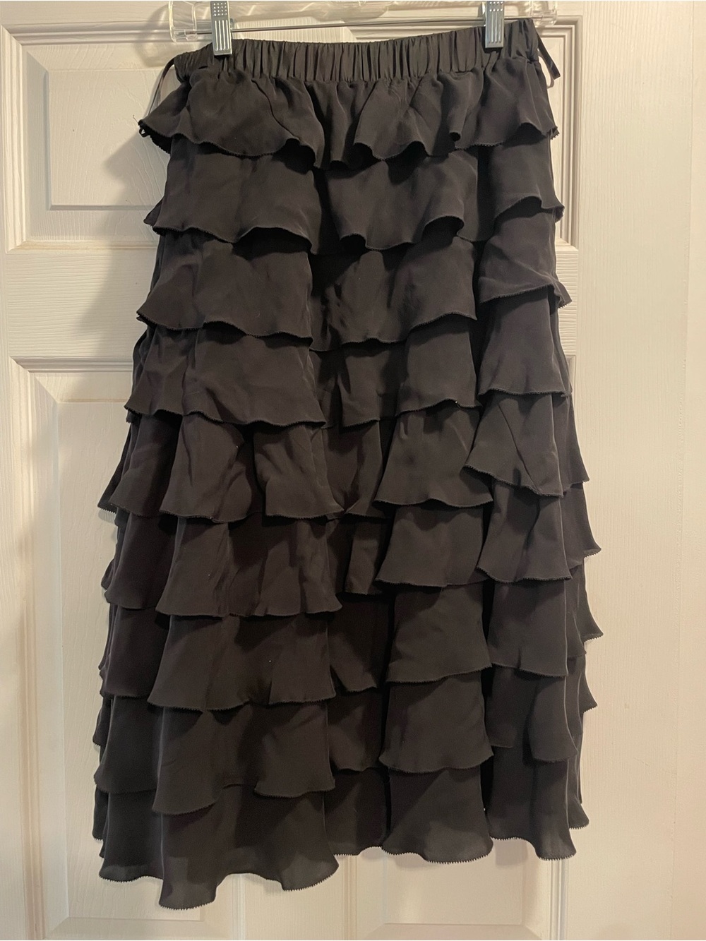 J peterman Black Tiered Ruffle Skirt